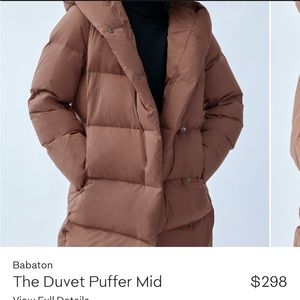 🤎 NWT Aritzia Duvet Puffer Mid - Dark Rust 🤎